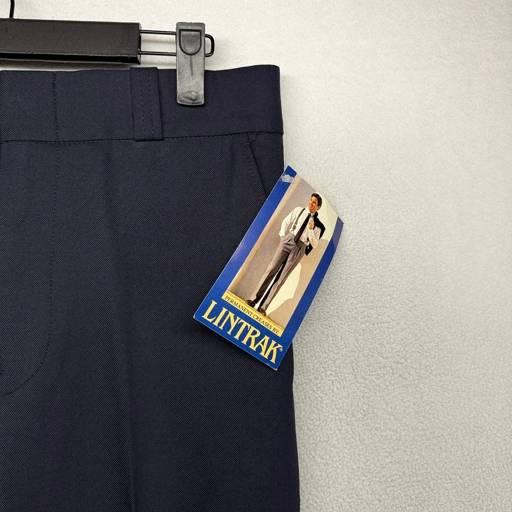 Vintage Horace Pants Men's 30 Blue Dress Slacks Trousers Unhemmed Wool USA NEW